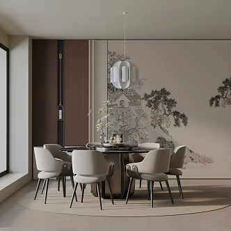 Modern table combination 3d model