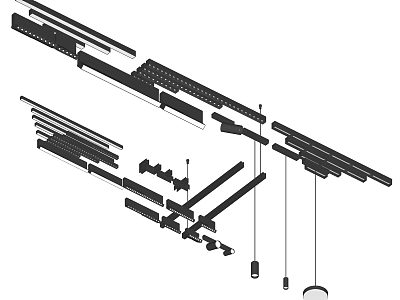 Various Downlights And Spotlights With Installation Accessories For Home Lighting 3d model