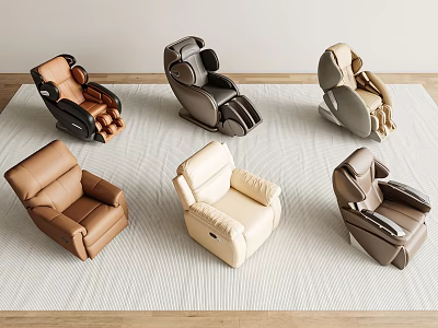 Contemporary Design Various Styles Leather Massage Chairs With Different Colors 3d model