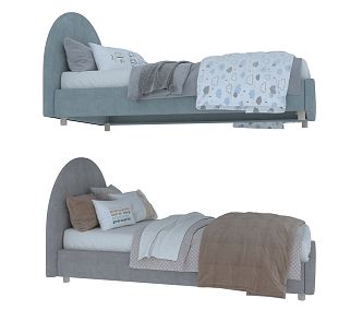 Modern Single Bed 3d model