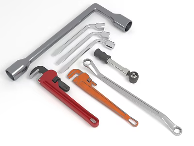 wrench pipe wrench pipe wrench torque wrench torque wrench 3d model