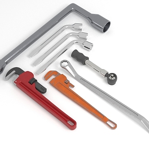 wrench pipe wrench pipe wrench torque wrench torque wrench 3d model