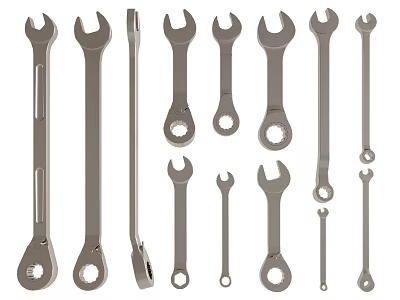 Professional Hardware Tools Featuring Different Sizes Of Wrenches For Repair Work 3d model