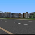 Modern Multi story School Building Exterior With Balconies Green Landscaping And Trees