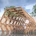 Modern gallery frame landscape gallery pavilion structure landscape framework landscape pavilion 3d model