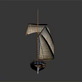 Model Sailboat With Detailed Wooden Hull And Classic Canvas Sails