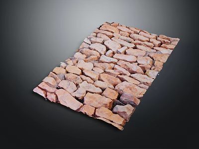 Natural Irregular Wood Stone Wall Panel For Interior Exterior Decoration 3d model