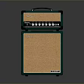 Bad Cat Amplifier With Green Cabinet Control Knobs And Speaker Cabinet