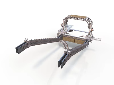 Modern Architectural Steel Frame Structure With Geometric Design And Open Elements 3d model