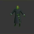 Man With Red Hair And Beard In Navy Blue Coat With Gold Buttons And Sword
