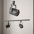 Modern Black Track Mounted Downlights And Spotlights For Interior Lighting Design 3d model