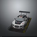 Audi 88 Race Car With Rear Wing And Sponsor Logos On Track