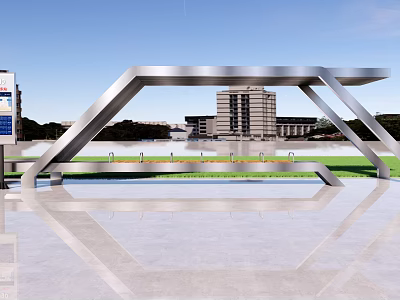 Bus Station Signs Guide Signs Smart Bus Station Waiting Booth 3d model
