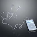 White Wired Earphones With MP3 Player For Enhanced Music Listening Experience
