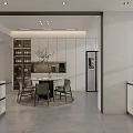 Modern Open Concept Dining And Living Room Interior With Dining Table Sofa And Large Windows