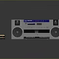 Vintage Retro Radio Cassette Player With Speakers Cassette Tape And Control Panel