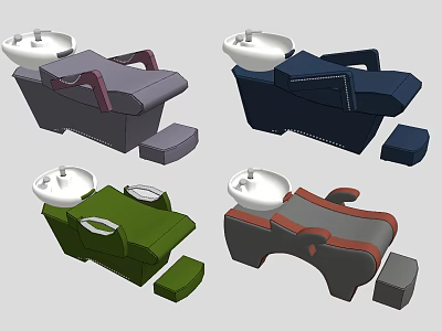 Modern Massage Chair Design With Multiple Colors Footrest And Control Panel 3d model