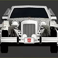 White Vintage Classic Car With Chrome Accents Smooth Body And Reflective Surface