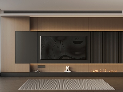 Italian minimalist TV background wall model