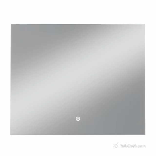 Modern Rectangular Mirror With Smooth Surface And Central Circular Accent For Home Decor 3d model 