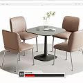 Leisure Table and Chair Negotiation Table and Chair Dining Table and Chair 3d model