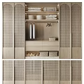 Modern Natural Light Wood Wardrobe Design With Hanging Folded Clothes And Storage Baskets
