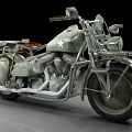 Olive Green Military Vintage Motorcycle With White Star Classic Leather Seat Design