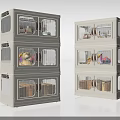 White Multi layer Storage Cabinet With Glass Doors For Organizing Books And Toys