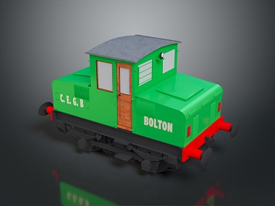 Old-fashioned train car locomotive head steam car train modern vehicle carrier 3d model