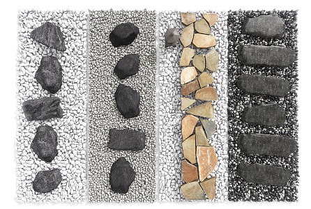 Modern Outdoor Landscape Tingbu Stone Tau Road Bluestone Tingbu Path Stone Path Slab Pebbles Gravel 3d model