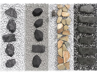 Modern Outdoor Landscape Tingbu Stone Tau Road Bluestone Tingbu Path Stone Path Slab Pebbles Gravel 3d model