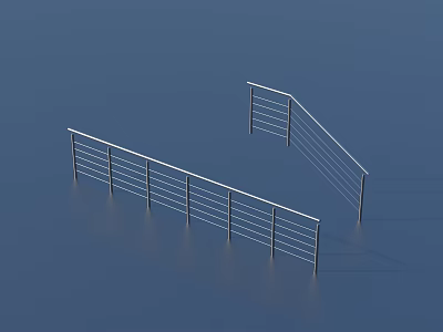 Guardrail stainless steel guardrail railing 3d model