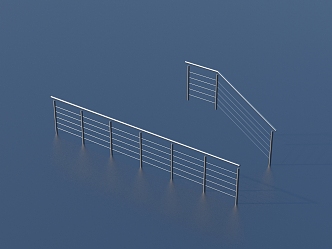 Guardrail stainless steel guardrail railing 3d model