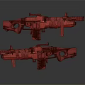 Dual Military Style Weapons With Yellow Gray Metal Parts And Bandaged Details In Tactical Design