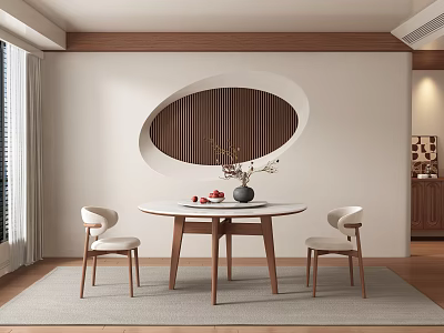 Middle-ancient style restaurant tables and chairs 3d model