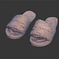 Pink Fluffy Textured Slippers With Soft Sole On Black Background Showing Reflection