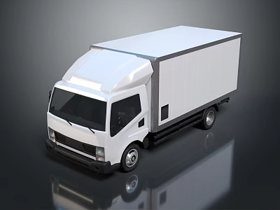 White Commercial Box Truck With Modern Exterior For Delivery And Cargo Transport Services 3d model
