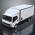 White Commercial Box Truck With Modern Exterior For Delivery And Cargo Transport Services