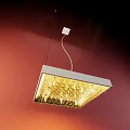 Modern Pendant Chandelier With Illuminated Glass Structure And Contemporary Metal Design