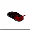 Black And Red Sports Car With Rear Spoiler And Sporty Design