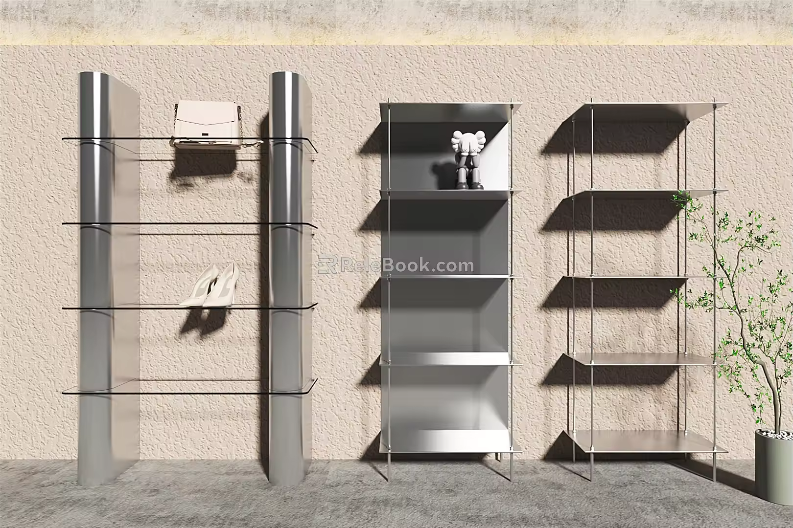 Modern shelf standing wall shelf 3d model