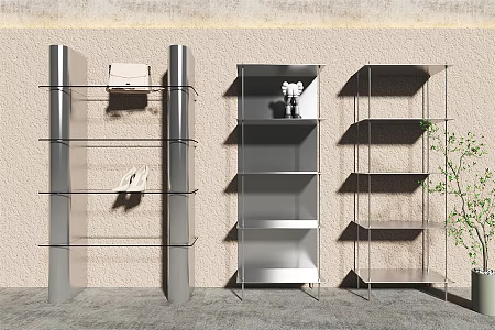 Modern shelf standing wall shelf 3d model