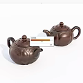 Traditional Brown Ceramic Tea Pots With Classic Design And Smooth Surface 3d model
