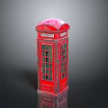 Vintage Red Telephone Booth With Classic Design And Retro Style Decorative Equipment