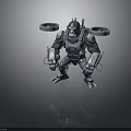 Gorilla Themed Game Movie Character In Mechanical Armor With Cybernetic Enhancements