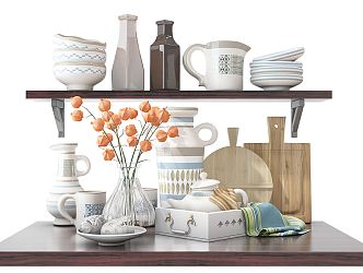 Modern Kitchen Supplies Kitchen Supplies Kitchen Ornaments Combination 3d model