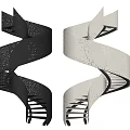 Arc Handrail Stairs Rotating Stairs Household Rotating Stairs Indoor Stairs and Simple Rotating Stairs 3d model