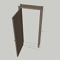 Wooden Swing Door Design With Frame And Panel For Interior Spaces 3d model