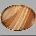 Oval Wooden Tray With Natural Brown Wood Grain And Smooth Surface