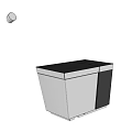 Modern White Toilet With Sleek Silver Lid And Contemporary Minimalist Design